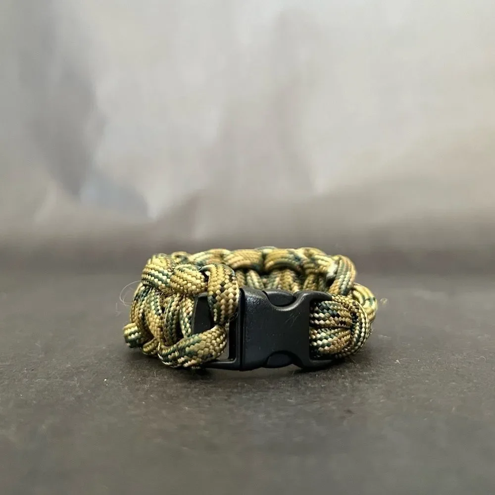 Paracord Bracelet Desert Camo w/ Buckle 8” - 8’ Of 550 Paracord - Made In USA -